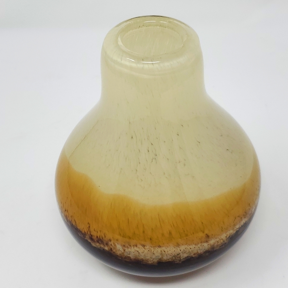 Vase Mid Century Modern  Earth Tones Art Glass Southwest Style Pear Shape Vase